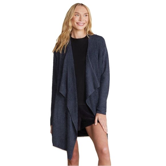 Barefoot Dreams CozyChic Lite Island Wrap Drape Front Cardigan Size S/M Blue 903 - Picture 1 of 9